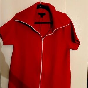 ZARA (NWT) Red Women's Dress, high neck with full zipper - Sz X Large